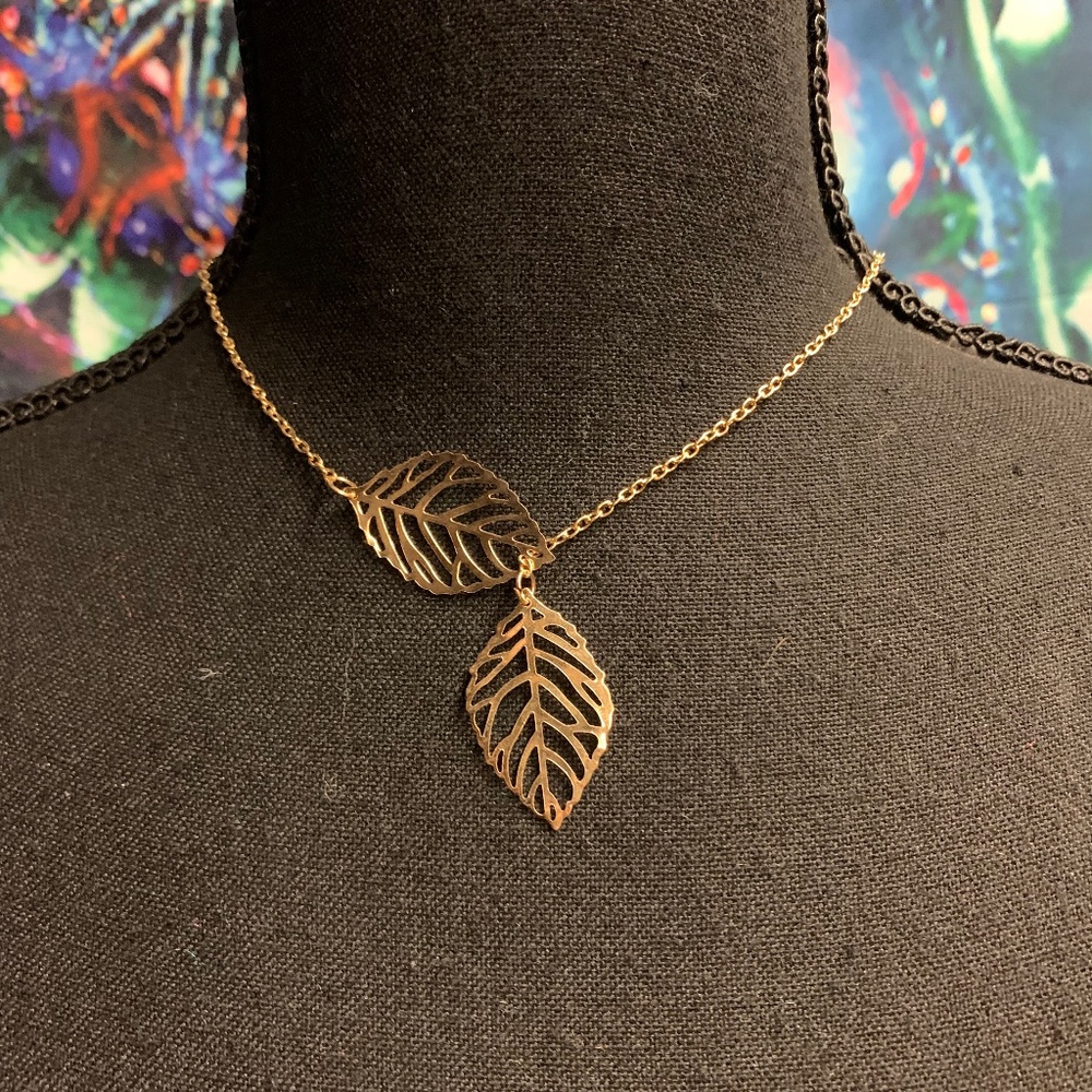 Gold leaf necklace